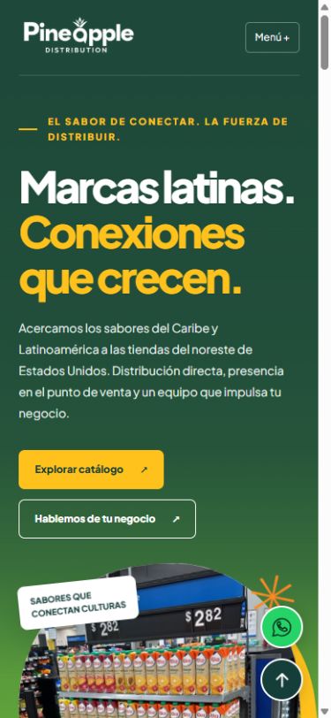 Captura real de Pineapple Distribution en móvil